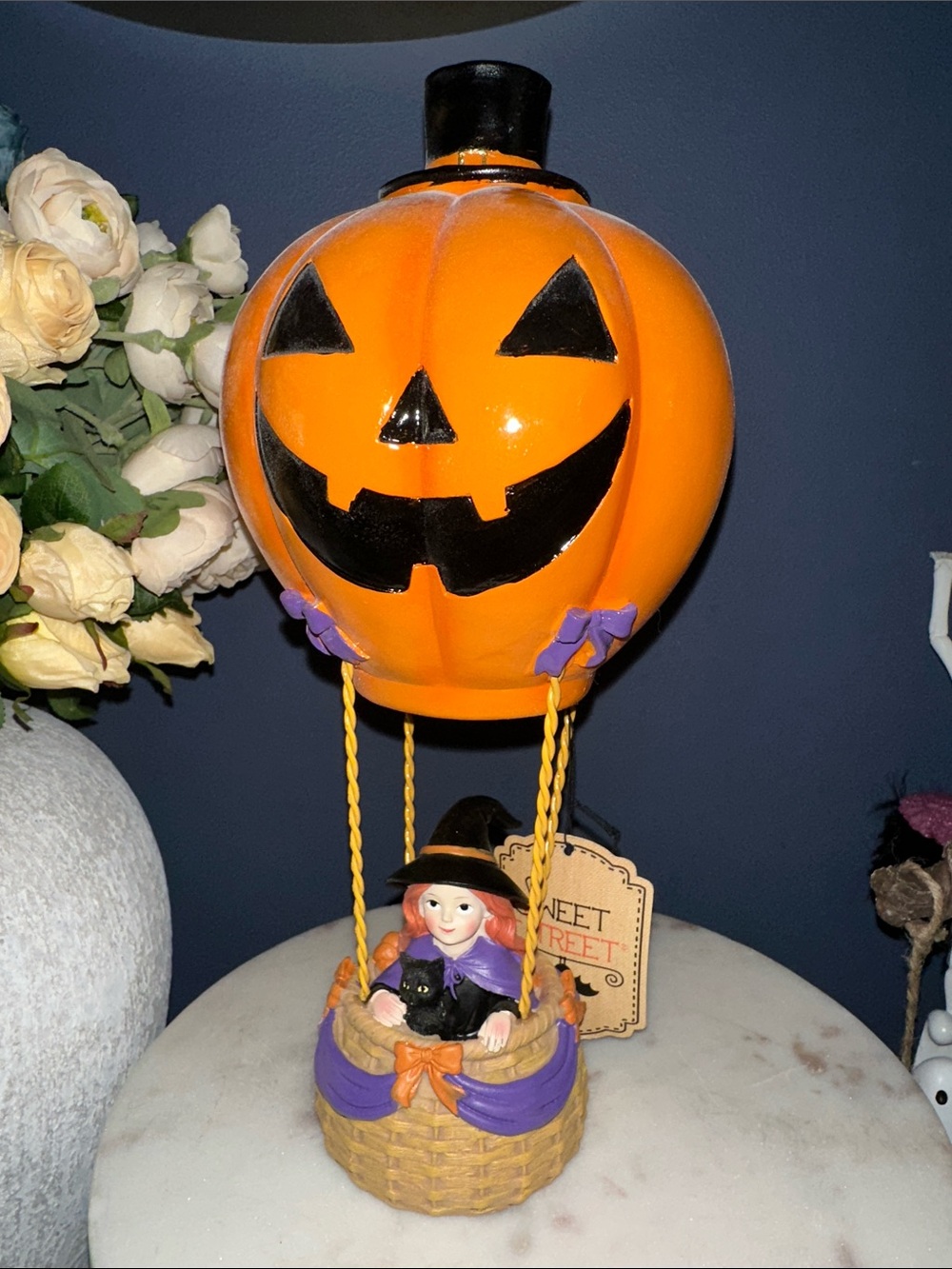 Halloween Pumpkin Hot Air Balloon Décor - Orange & Black